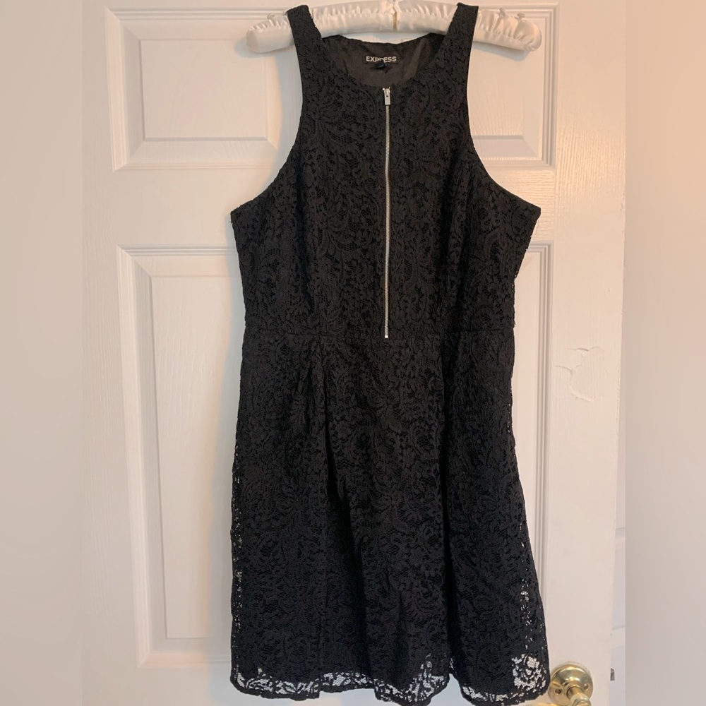 GUC Express black lace fit and flare dress size 12